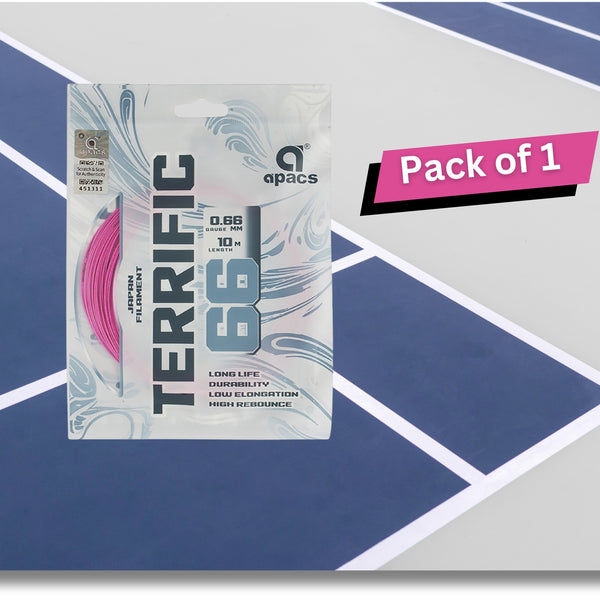 Apacs Terrific 66 Badminton String Assorted Colors – High Repulsion Durable Performance String for Fast, Powerful, and Control-Oriented Players
