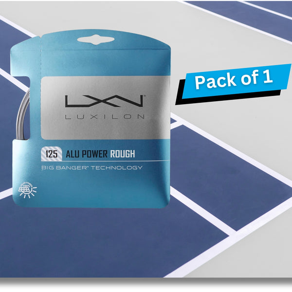 Luxilon ALU Power Rough 125 Tennis String Set Silver – Textured Co-Poly for Maximum Spin, Control, and Durability for Aggressive and Competitive Players