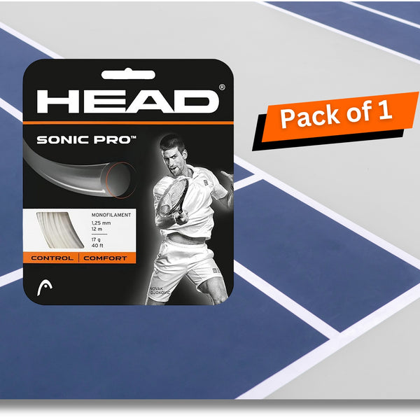 HEAD Sonic Pro 16L Tennis String White – Durable Co-Polyester String for Control, Spin, and Comfort for Intermediate to Advanced Competitive Players