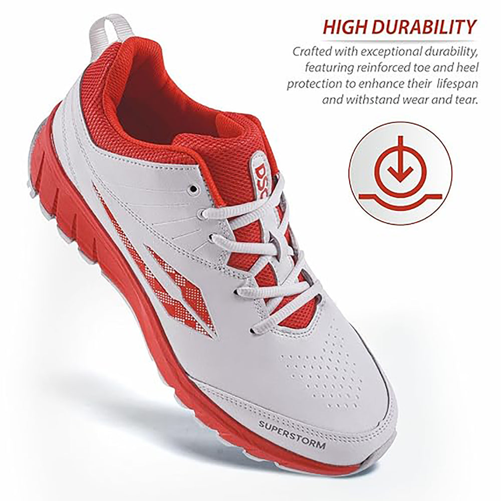 DSC Superstorm Cricket Shoes with Rubber Studs – Lightweight Durable Cricket Footwear for All Surfaces with Enhanced Grip, Comfort, and Performance - Best Price online Prokicksports.com