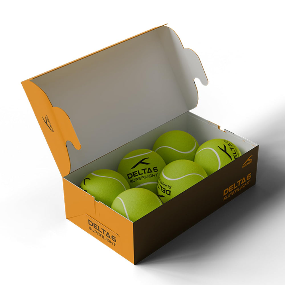 Hundred Delta 6 Super Light Cricket Tennis Balls – Pack of 6 Neon Yellow Balls for Practice & Soft Tennis Ball Cricket Matches - Best Price online Prokicksports.com