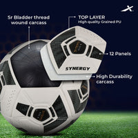 Vector X Synergy Thermo Fusion Football | Size 5 | Seamless PU Surface, Rubber Bladder, High Air Retention for Match & Training – All Weather Use - Best Price online Prokicksports.com