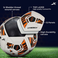 Vector X Synergy Thermo Fusion Football | Size 5 | Seamless PU Surface, Rubber Bladder, High Air Retention for Match & Training – All Weather Use - Best Price online Prokicksports.com