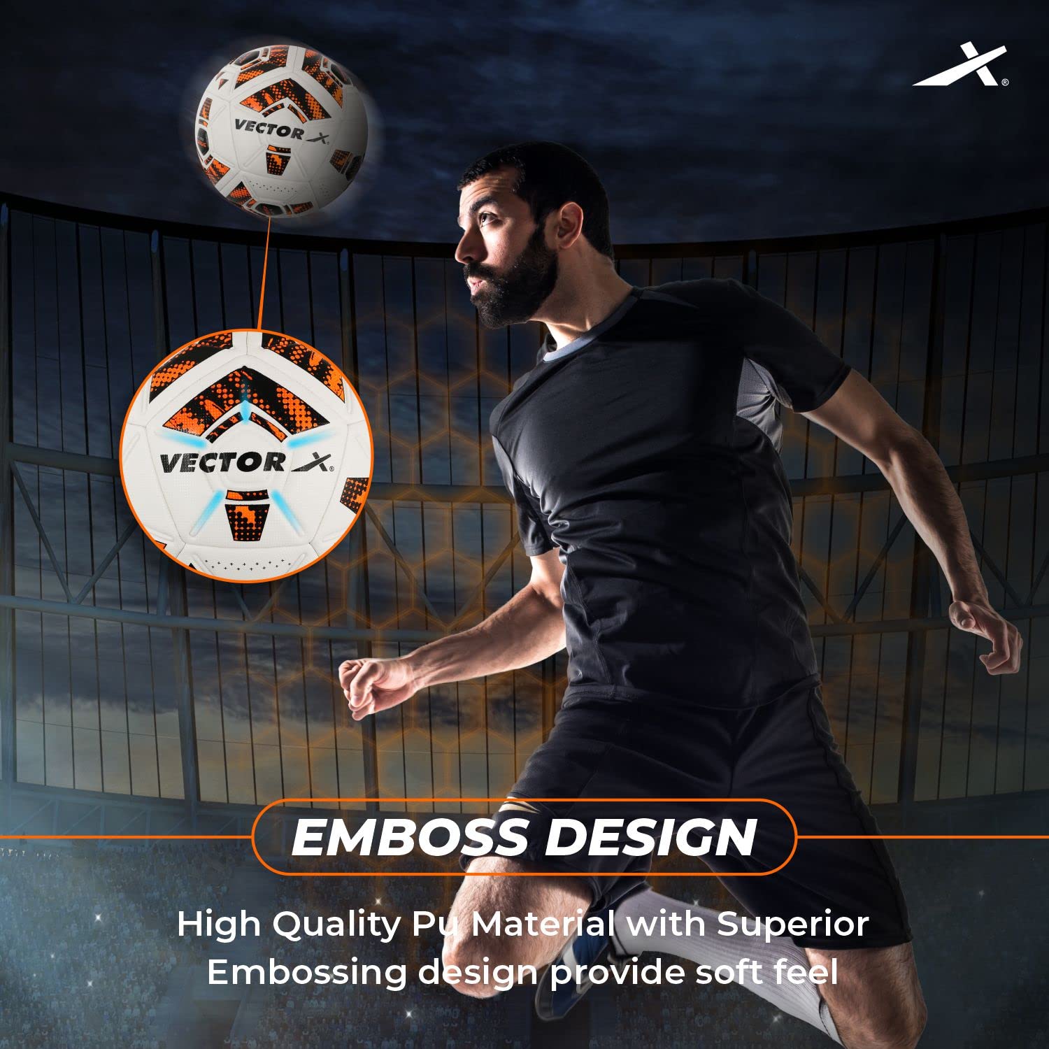 Vector X Synergy Thermo Fusion Football | Size 5 | Seamless PU Surface, Rubber Bladder, High Air Retention for Match & Training – All Weather Use - Best Price online Prokicksports.com