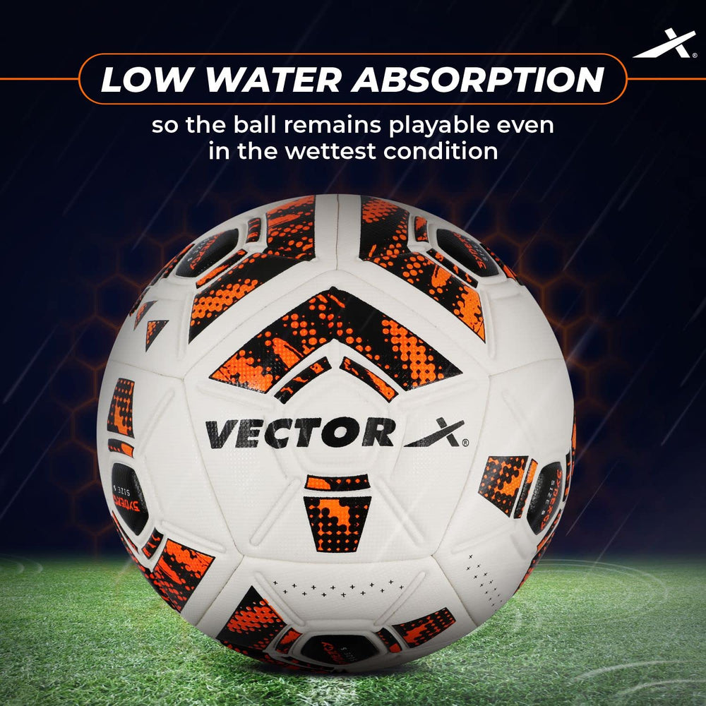Vector X Synergy Thermo Fusion Football | Size 5 | Seamless PU Surface, Rubber Bladder, High Air Retention for Match & Training – All Weather Use - Best Price online Prokicksports.com