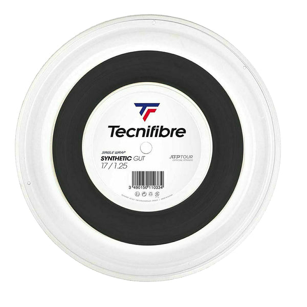 Tecnifibre 200M Synthetic Gut 17 String Reel Black – Durable All-Round Squash String for Power, Feel, and Versatile Performance with Soft Touch