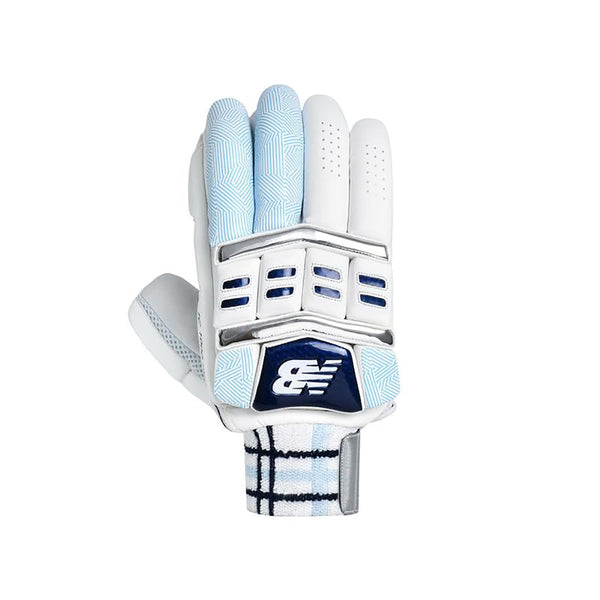 New Balance TC 10i Pro RH Batting Gloves – White/Blue Professional Cricket Gloves with Superior Grip, Comfort & Protection