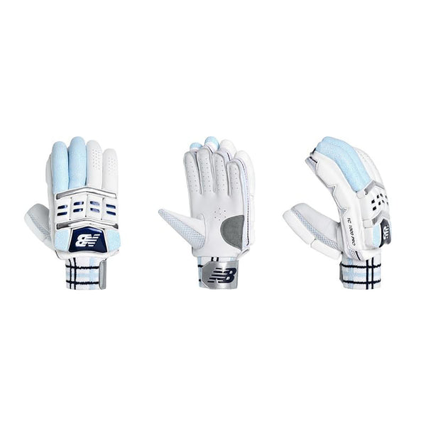 New Balance TC 10i Pro RH Batting Gloves – White/Blue Professional Cricket Gloves with Superior Grip, Comfort & Protection