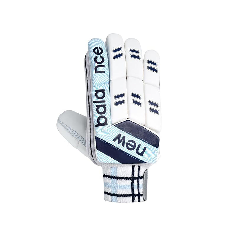 New Balance TC 5i RH Batting Gloves – White/Blue Cricket Gloves with Lightweight Padding, Flex Grip & Breathable Comfort