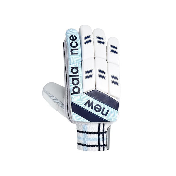 New Balance TC 5i RH Batting Gloves – White/Blue Cricket Gloves with Lightweight Padding, Flex Grip & Breathable Comfort