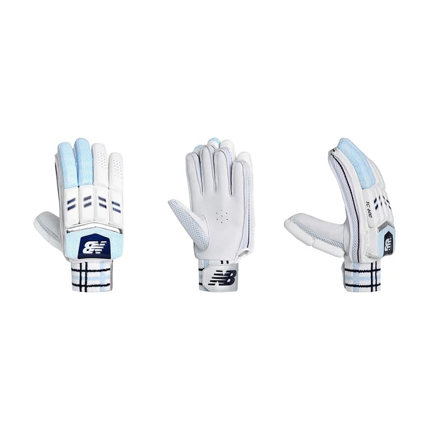 New Balance TC 6i RH Batting Gloves – White/Blue Lightweight Cricket Gloves for Right-Hand Players with Grip & Protection - Best Price online Prokicksports.com