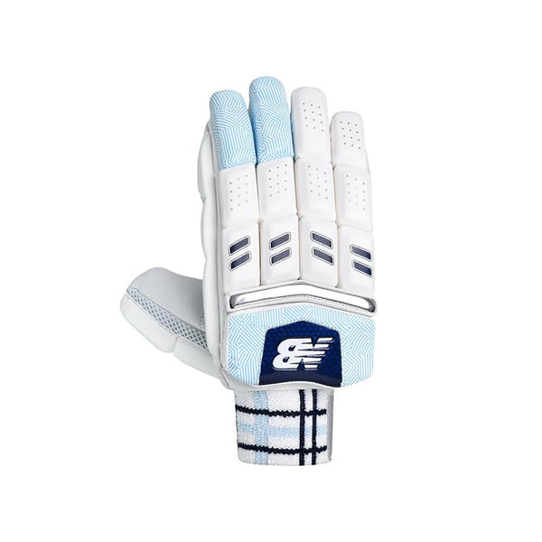 New Balance TC 8i Right-Hand Batting Gloves – Blue/White Lightweight Cricket Gloves for Grip, Protection & Comfort
