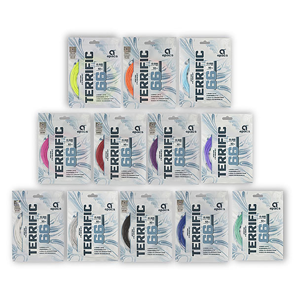 Apacs Terrific 66 Badminton String Assorted Colors – High Repulsion Durable Performance String for Fast, Powerful, and Control-Oriented Players