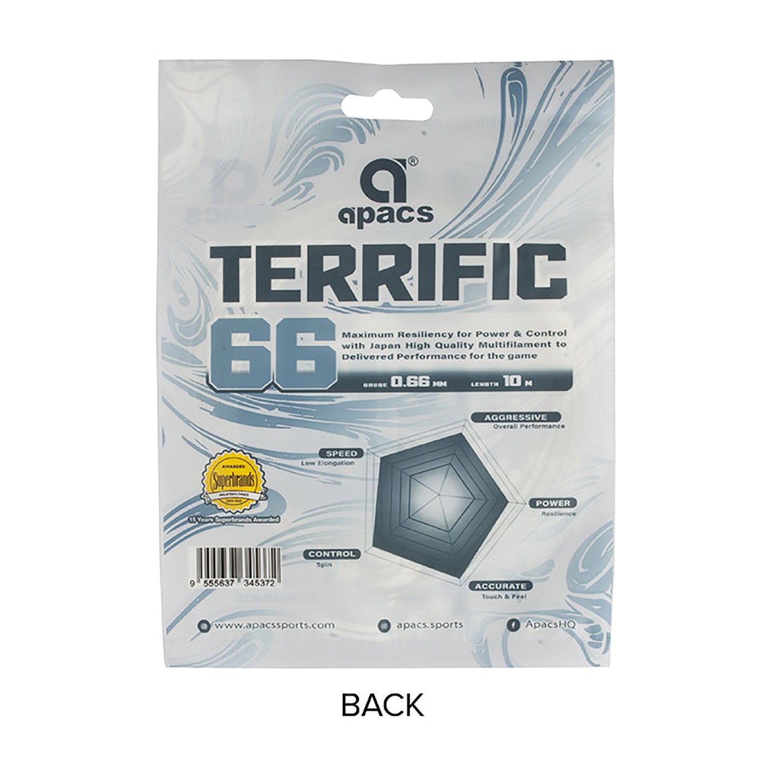 Apacs Terrific 66 Badminton String Assorted Colors – High Repulsion Durable Performance String for Fast, Powerful, and Control-Oriented Players - Best Price online Prokicksports.com