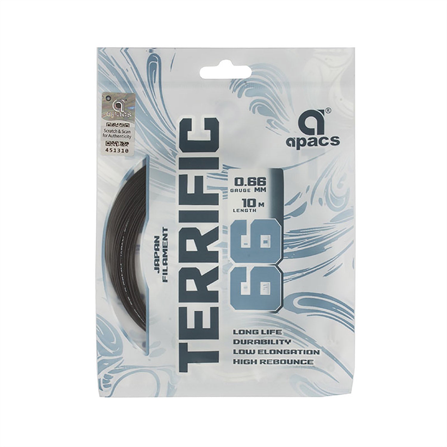 Apacs Terrific 66 Badminton String Assorted Colors – High Repulsion Durable Performance String for Fast, Powerful, and Control-Oriented Players - Best Price online Prokicksports.com