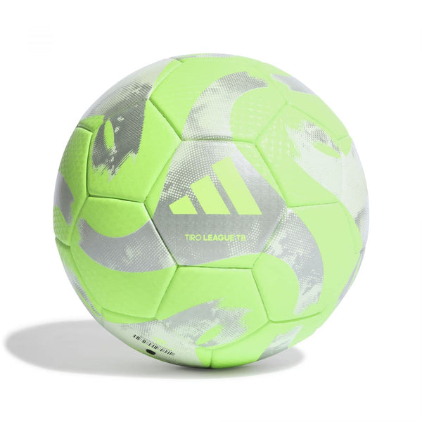 Adidas TIRO League Football Size 5 – Thermally Bonded Match Ball in Solar Green/Silver/White for Training, Tournaments & All-Weather Performance
