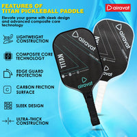 Airavat Titan Pickleball Paddle Set (Combo of 1 Pc Pickleball Paddle, 2 Pc Balls & 1 Premium Pickle Bag) - Best Price online Prokicksports.com