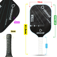Airavat Titan Pickleball Paddle Set (Combo of 1 Pc Pickleball Paddle, 2 Pc Balls & 1 Premium Pickle Bag) - Best Price online Prokicksports.com
