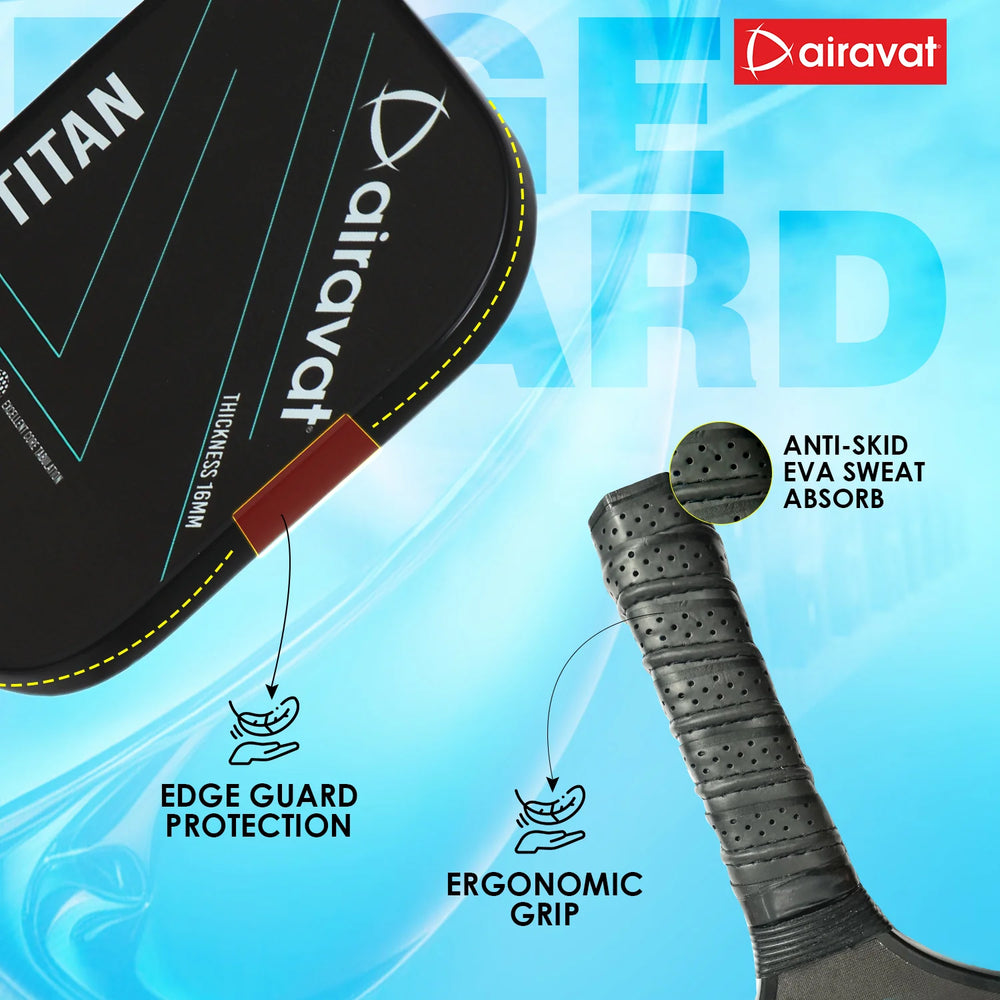 Airavat Titan Pickleball Paddle Set (Combo of 1 Pc Pickleball Paddle, 2 Pc Balls & 1 Premium Pickle Bag) - Best Price online Prokicksports.com
