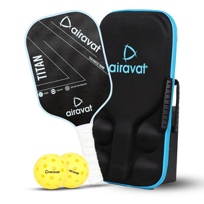 Airavat Titan Pickleball Paddle Set (Combo of 1 Pc Pickleball Paddle, 2 Pc Balls & 1 Premium Pickle Bag) - Best Price online Prokicksports.com