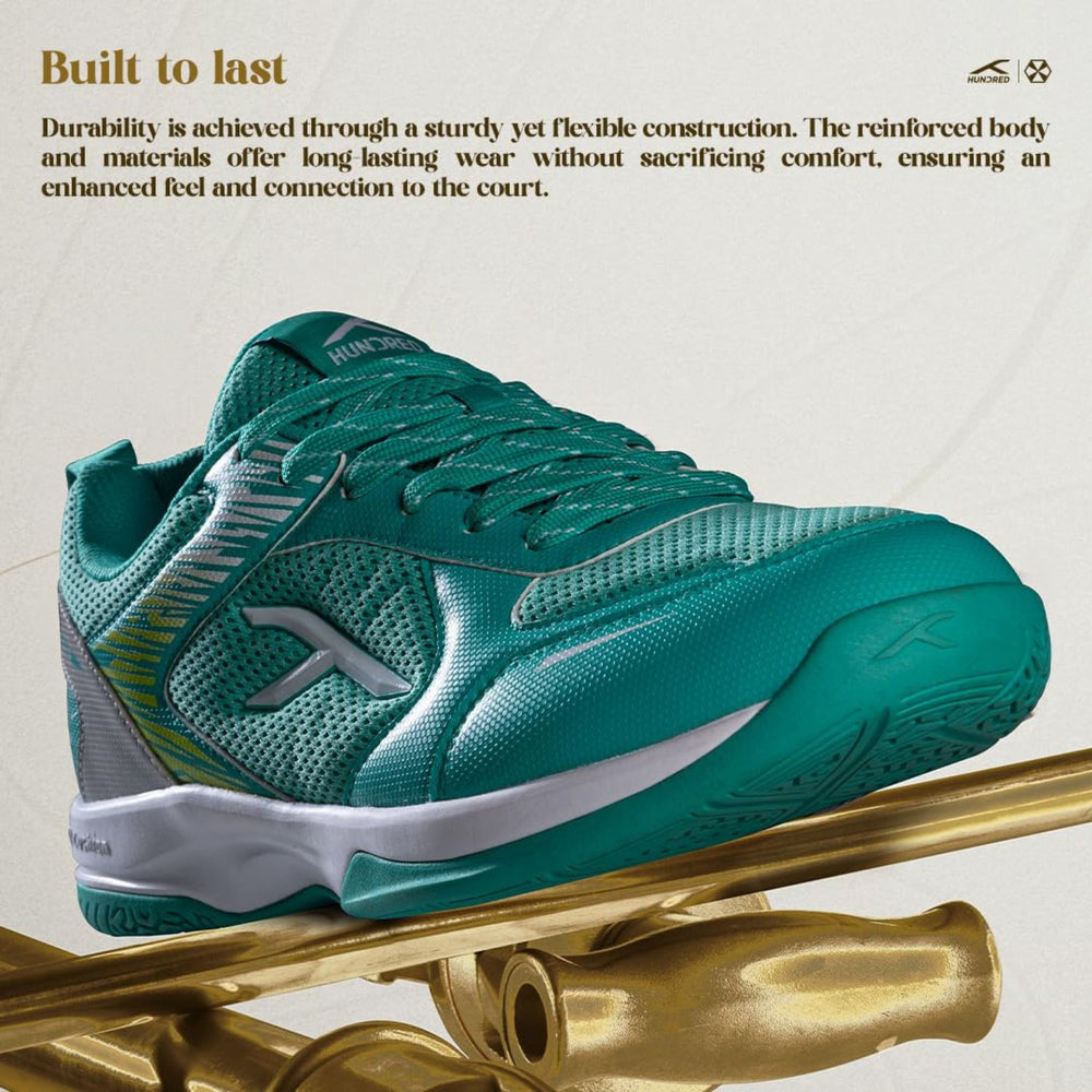 Hundred Court Star Pro Non-Marking Shoes | Multi-Sport Indoor Court Shoes | Lightweight Gum Rubber Sole | For Badminton, Squash, Table Tennis & Volleyball (Men/Women) - Best Price online Prokicksports.com