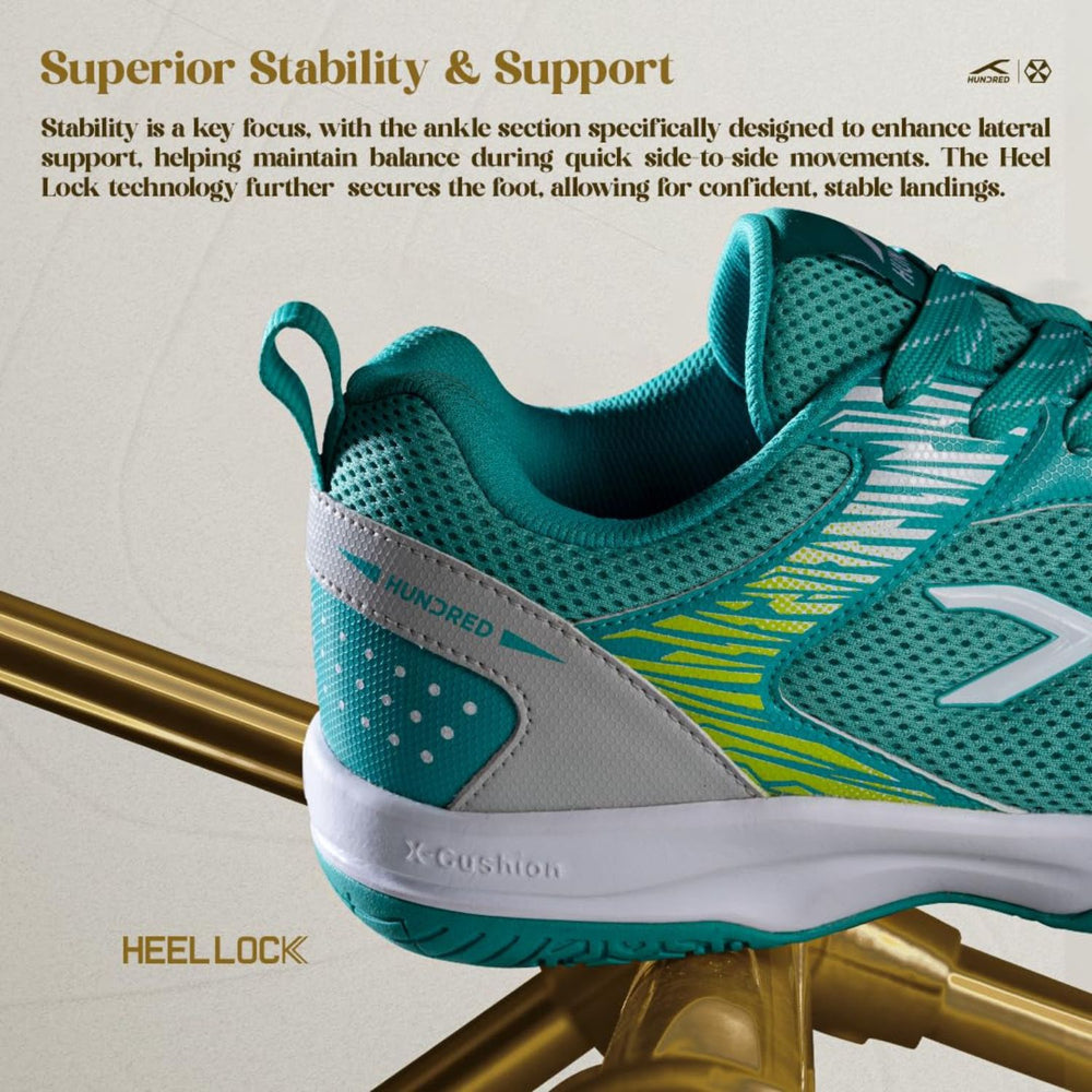 Hundred Court Star Pro Non-Marking Shoes | Multi-Sport Indoor Court Shoes | Lightweight Gum Rubber Sole | For Badminton, Squash, Table Tennis & Volleyball (Men/Women) - Best Price online Prokicksports.com