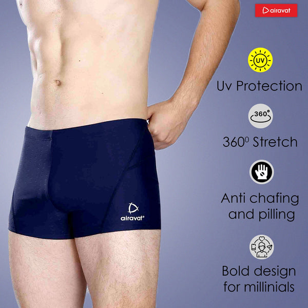 Airavat Zetus 1501 Men's Swimming Trunk | Quick-Dry, Stretchable & Comfortable Swimwear | Durable Fabric for Training & Leisure Swimming