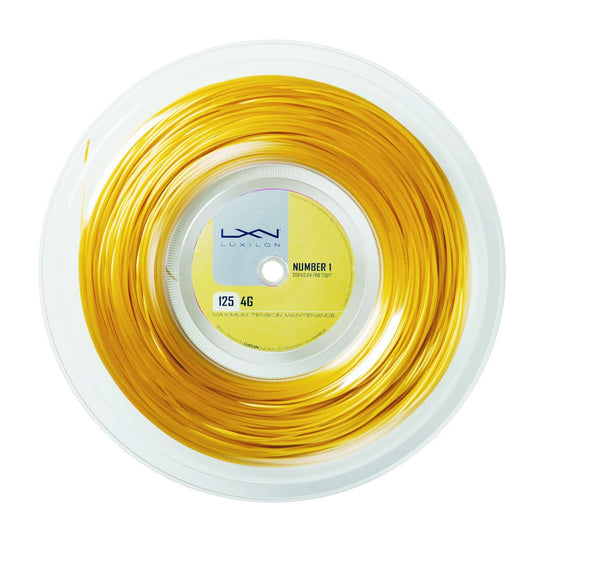 Wilson WRZ990141 Luxilon 4G 16L Tennis String Reel (200M) - Gold - Durable High-Performance Tennis Strings for Power & Control
