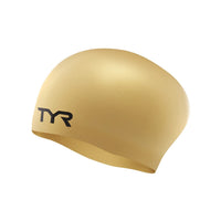 TYR Long Hair Silicone Wrinkle-Free Swim Cap, Gold - Adult - Best Price online Prokicksports.com