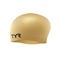 TYR Long Hair Silicone Wrinkle-Free Swim Cap, Gold - Adult - Best Price online Prokicksports.com