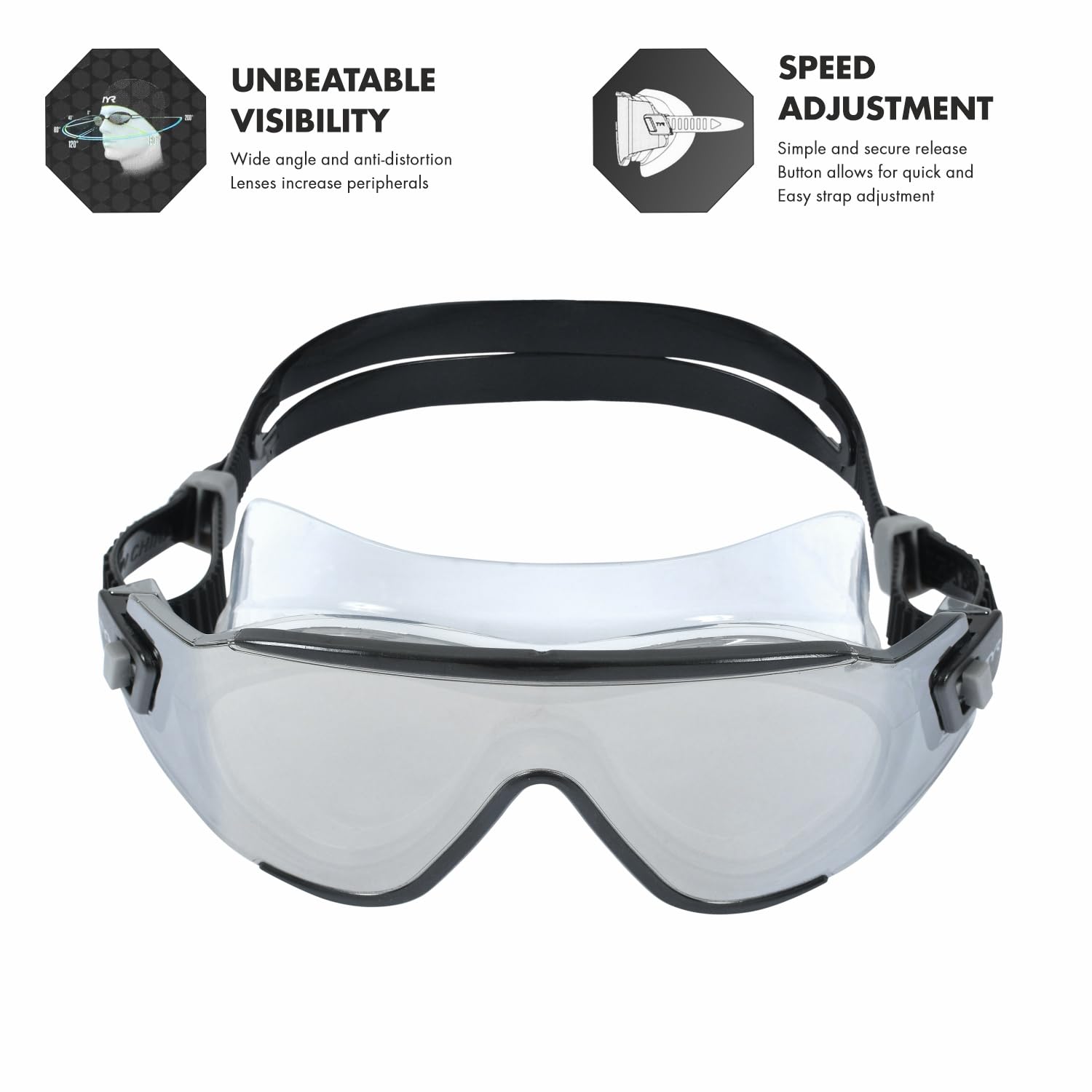 TYR Special Tidal Wave Mirrored Mask Swimming Goggles - Best Price online Prokicksports.com