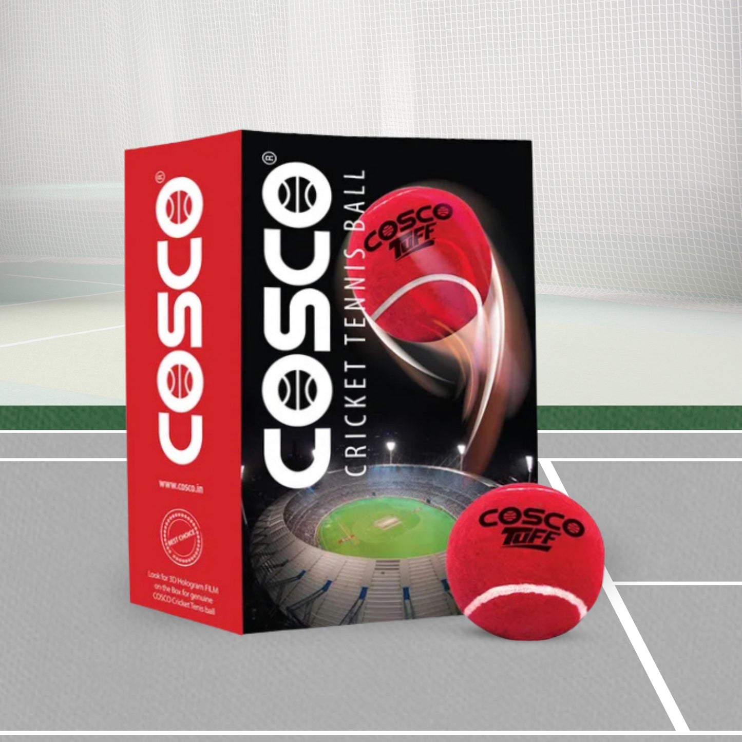 Cosco Tuff Heavy Weight Tennis Cricket Ball, Pack of 6 (Red)