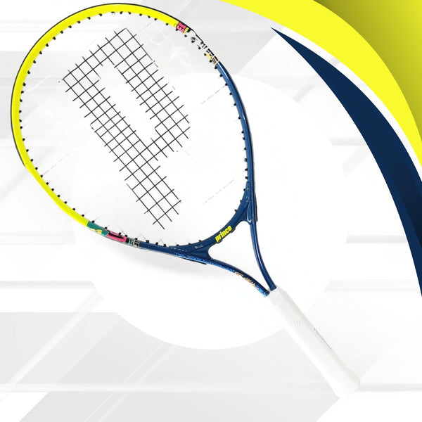 PRINCE TT56U5050 Ace Face Junior 23 Strung Tennis Racquet – Yellow/Blue | 217 Grams, 23 inch Length, 16x19 String Pattern