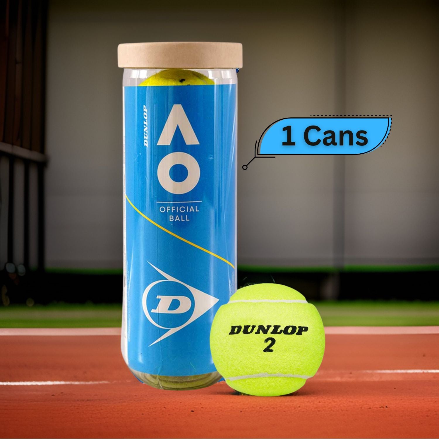 Dunlop Australian Open Tennis Balls Can (1 Can) - Best Price online Prokicksports.com