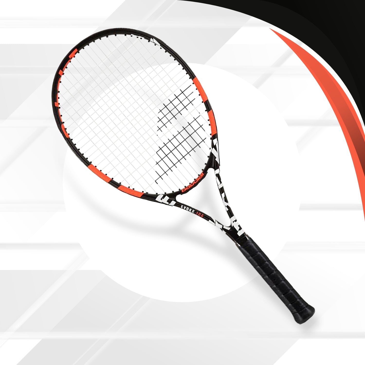 Babolat 121223 Evoke 105 Strung Tennis Racquet -Black/Orange - Best Price online Prokicksports.com