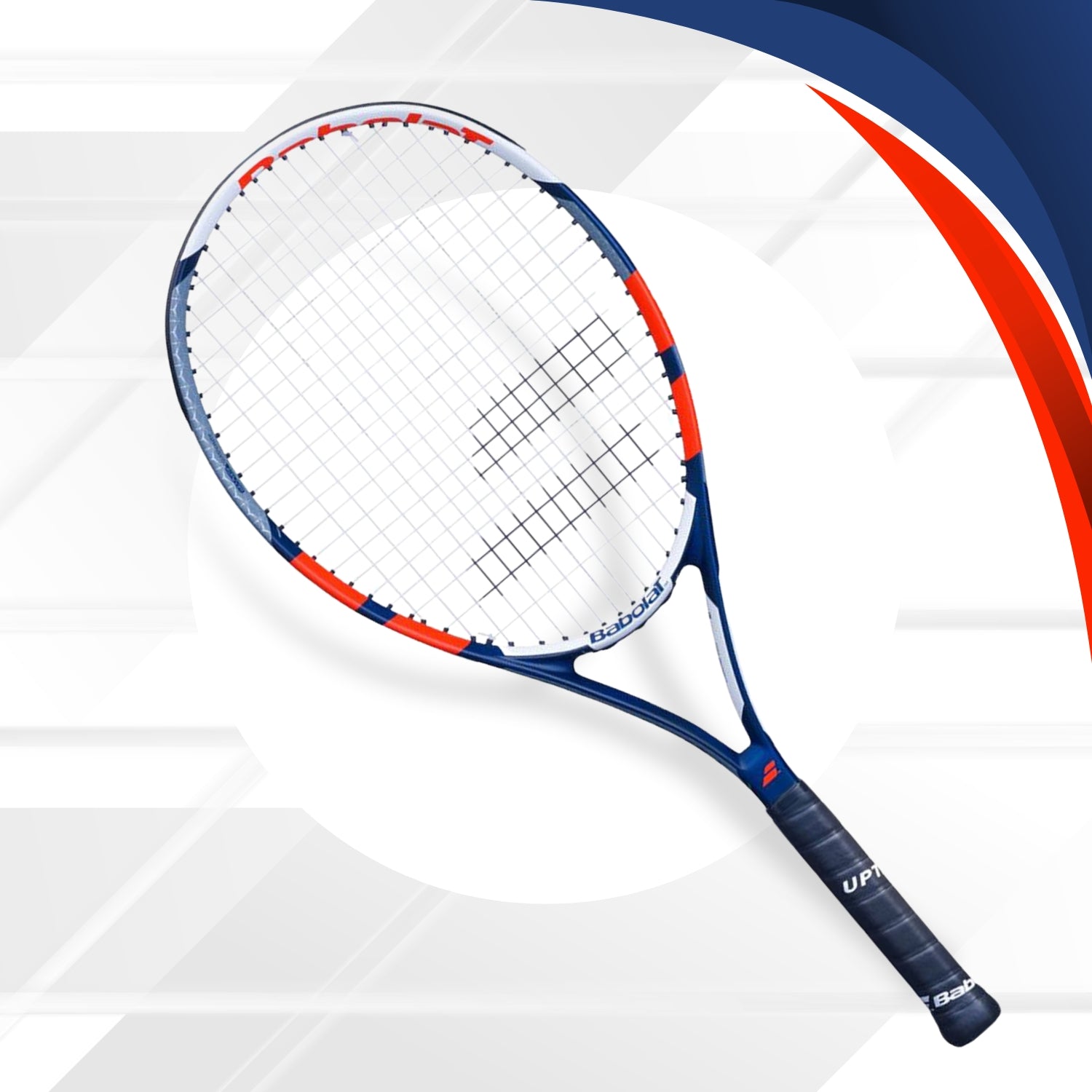 Babolat Pulsion 105 Strung Tennis Racquet - Grey/Red/Blue/White - Best Price online Prokicksports.com