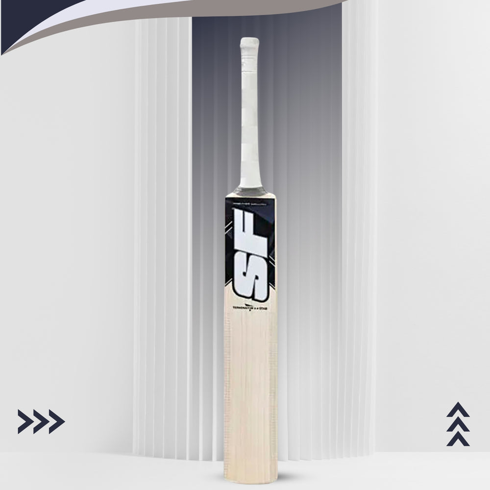 SF Terminator 2 Star Kashmir Willow Cricket Bat – Thick Edge Power Bat for Beginners, Training, and School-Level Matches