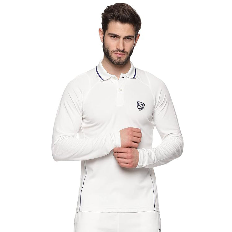 SG Test Full Sleeve Polyester Cricket Shirt (Off-White)