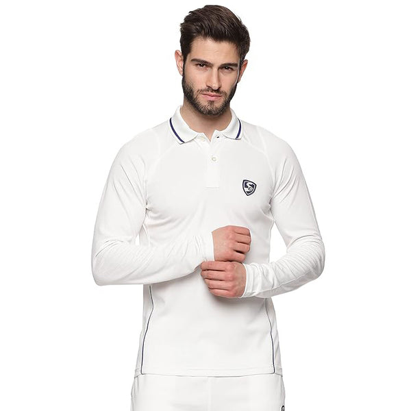 SG Test Full Sleeve Polyester Cricket Shirt (Off-White)