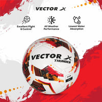 Vector X Thunder Football | Size 5 | Durable Outer Shell, Rubber Bladder, All Surface Grip for Match, Practice & Training Use – Outdoor Play - Best Price online Prokicksports.com