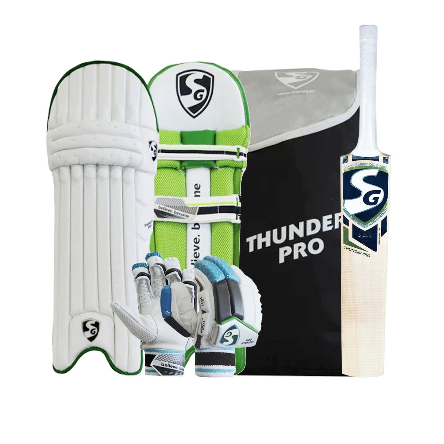 SG Thunder Pro Kashmir Willow Cricket Kit - Assorted Color – Prokicksports