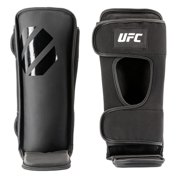 UFC Tonal Training Shin Guards Black | Lightweight MMA Muay Thai Protective Gear for Sparring & Training