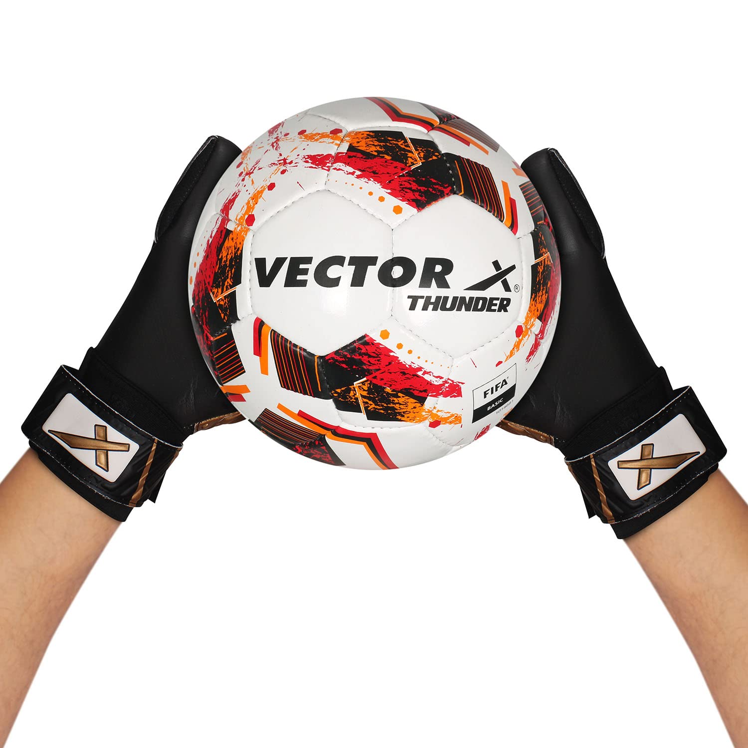 Vector X Tornado Goal Keeper Gloves with Strong Grip Latex Palm, Finger Support, Breathable Fit for Football Match & Training – All Weather Play - Best Price online Prokicksports.com