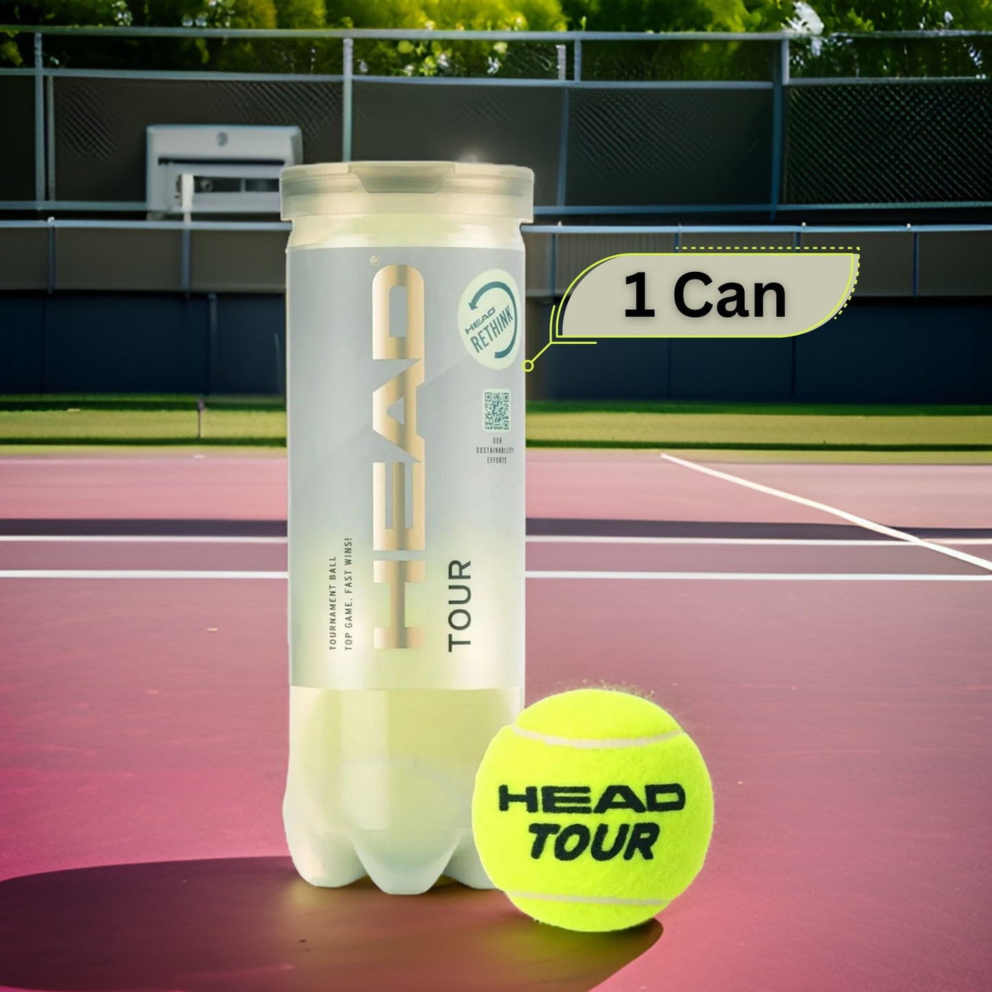 Head Tour Tennis Balls Can (1 Can) - Best Price online Prokicksports.com