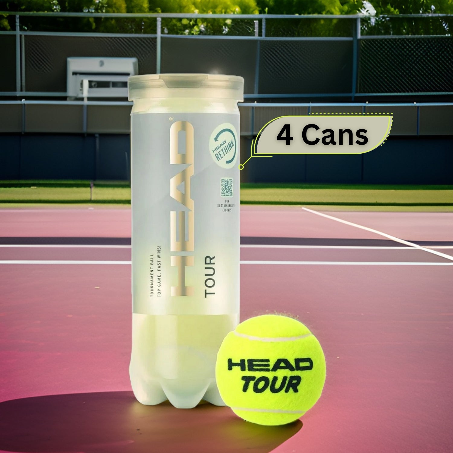 Head Tour Tennis Balls Dozen (4 Cans) - Best Price online Prokicksports.com