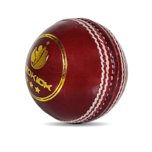 Prokick Tournament Four Piece Leather Cricket Ball, 1Pc (Red)