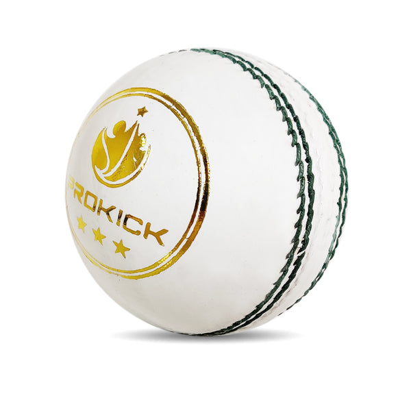 Prokick Tournament Four Piece Leather Cricket Ball, 1Pc (White)