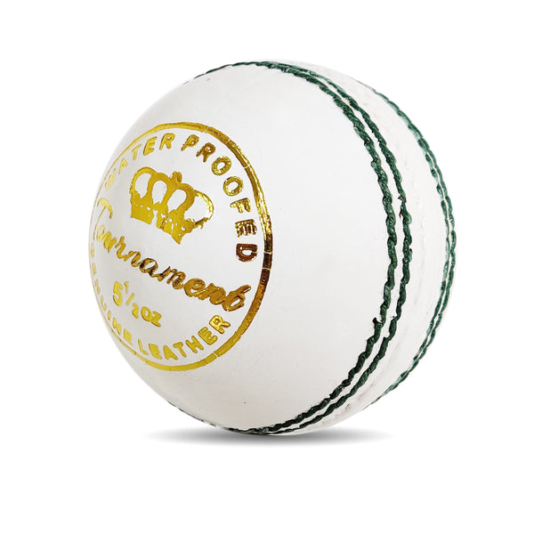 Prokick Tournament Four Piece Leather Cricket Ball, 1Pc (White)