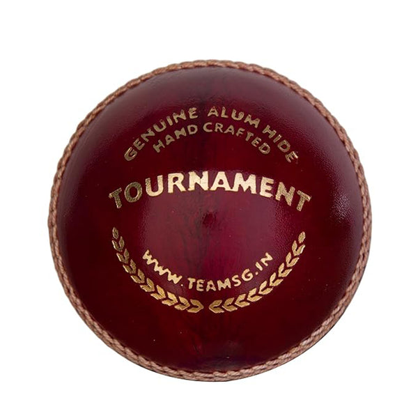 SG Tournament Red Cricket Leather Ball- High-Quality Match Ball for Professional & Club Cricket - 1 Piece