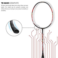 Li-Ning Turbo 99 Unstrung Carbon Fibre Badminton Racket – Lightweight, High-Power & Durable with Free Full Cover (Black/Red) - Best Price online Prokicksports.com